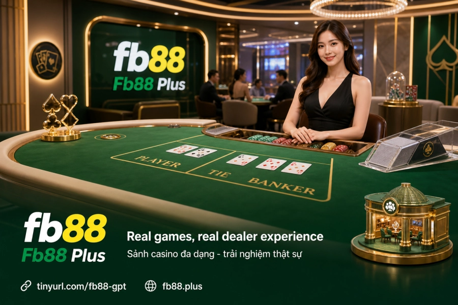 sảnh casino trực tuyến Fb88 live dealer slot game minigame tổng quan